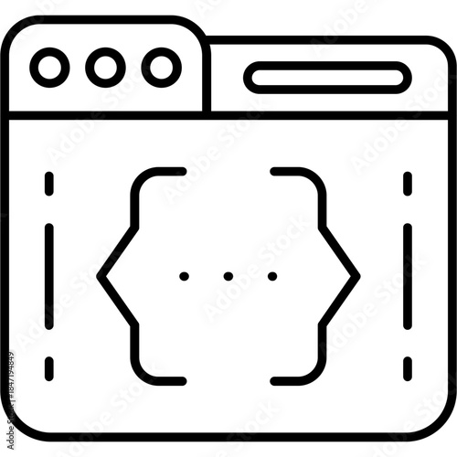 Curly Bracket Outine Icon