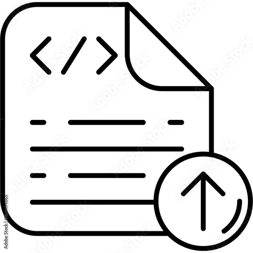 Upload Code Outine Icon