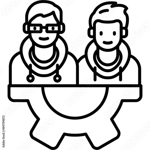Teamwork Outine Icon