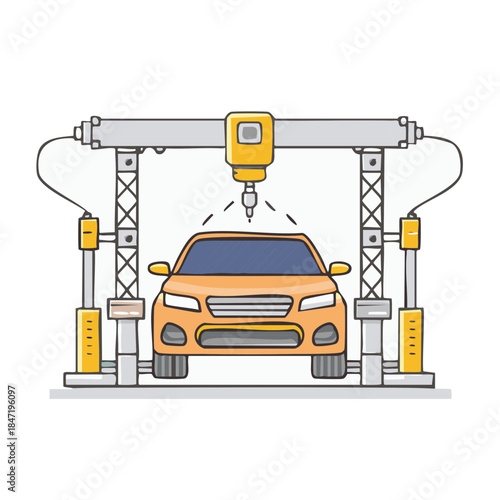 Robotic Arm Manufacturing Vehicle: Automated Assembly Line Production with Car