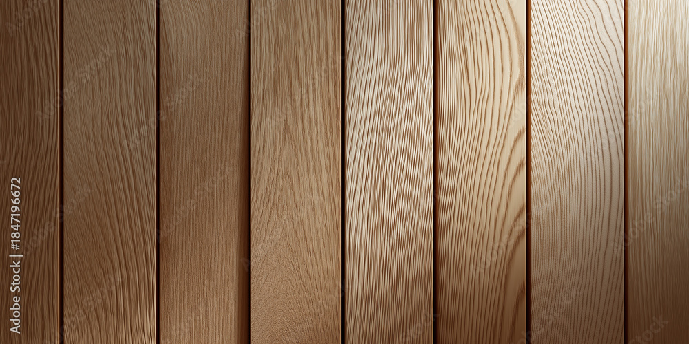 Naklejka premium Light beige wooden planks forming seamless vertical flooring pattern for interiors.