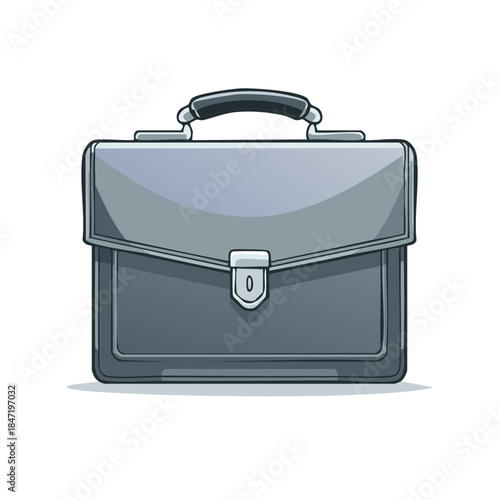 Classic Leather Briefcase Vector Illustration for Business and Professional Use