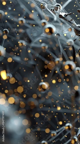 A captivating spherical network of interconnected nodes glows with vibrant golden light, symbolizing dynamic data flow.