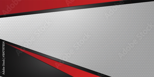 Abstract Red and Black vector background with papercut layer and shadow style for design or business usage.