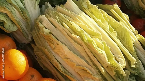 Healthy food concept. Top view fresh organic fruits and vegetables.