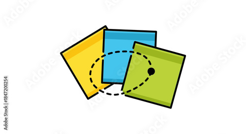 agile workflow illustration with colorful sticky notes and sprint loop arrow flat vector icon for project planning and kanban boards