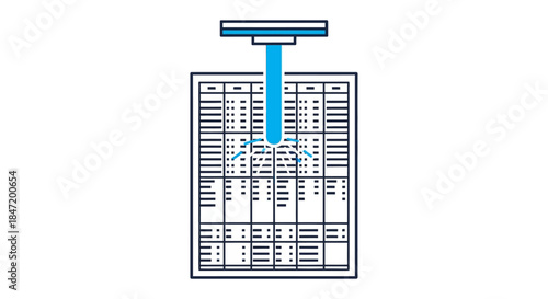data extraction robotic arm pulling structured information from spreadsheet table illustrating automation rpa workflow and digital transformation