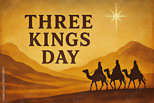 Three Kings Day text background