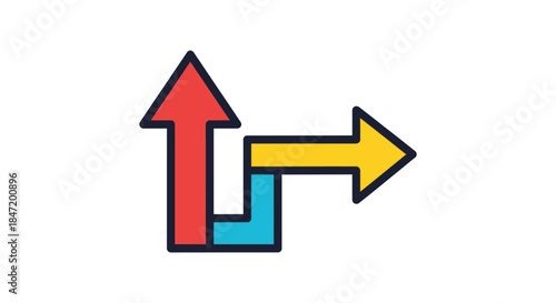 Free Download flat minimal infographic arrow growth icon showing upward and right direction change concept for business strategy progress and roadmap - GFXLoad