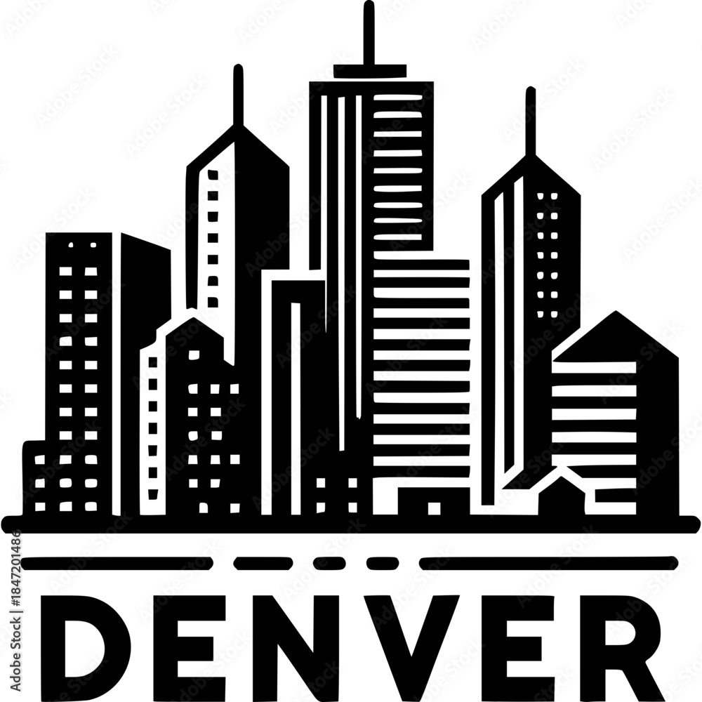 Obraz premium Denver Skyline Icon Vector