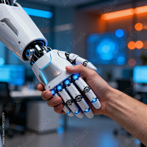 Future Business Partnership Between Human and Robot Handshake