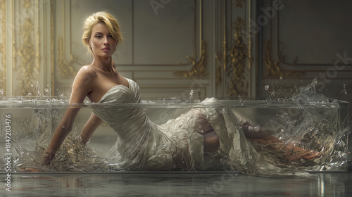 Dolli im Bad mit generativer Ki Midjourney erstellt