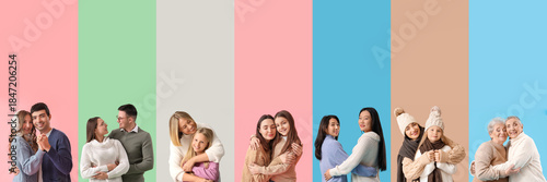 Collage of happy people in ...