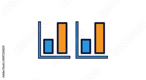 minimalist flat bar chart icons duplicate analytics graphs for statistic dashboard ui on white background ideal for business reports