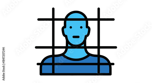 minimalist male avatar profile icon with rule of thirds grid overlay for portrait composition photography tutorial and ui design