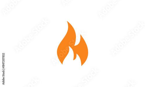 Vibrant orange flame icon symbolizing heat and energy.