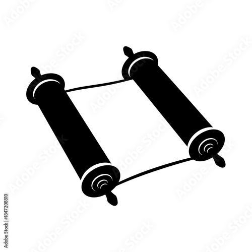 Scroll of Esther silhouette icon for Purim holiday branding minimal graphics and editorial design