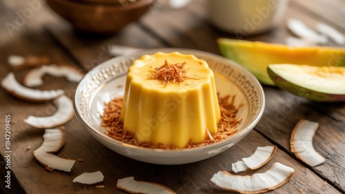 National dishes of Brazil (desserts) - Kindim (port. Quindim is one of the most recognizable and beloved desserts in Brazil, which is a shiny bright yellow custard with a coconut base.