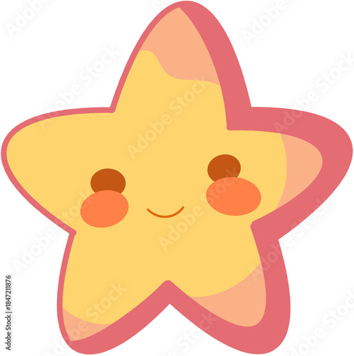 Cute and Playful Star Illustration Expressing Warmth and Positivity for Kid-Friendly Design Projects