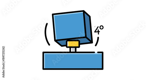 tilt sensor icon showing 4 degree angle flat illustration of rotation measurement device for engineering dashboard and ui infographics