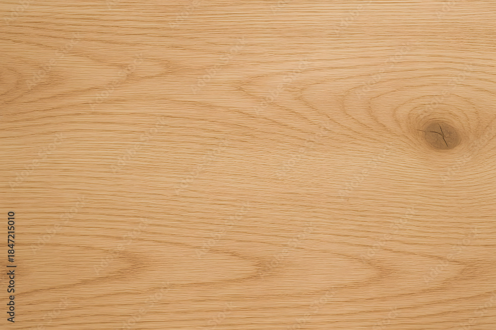 Fototapeta premium Close-up of Light Oak Wood Texture with Natural Grain and a Distinct Knot, Ideal for Backgrounds and Design Elements
