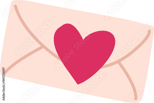 Envelope With Heart Seal Cartoon