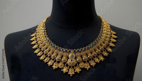 Gold Necklace on Black mannequin