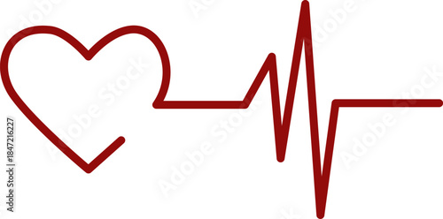 Heart Pulse Line Art