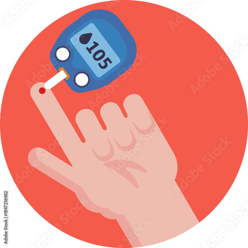 An icon representing blood glucose levels, commonly used to indicate blood sugar monitoring in diabetes management.
