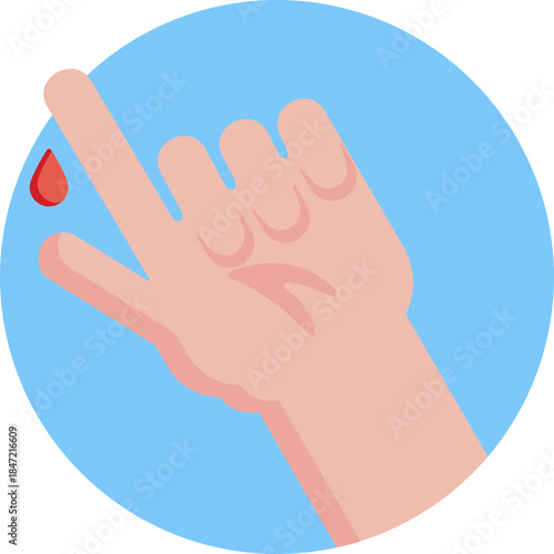 Blood Test: Represents measuring blood glucose levels using a small blood sample to monitor and manage diabetes.
