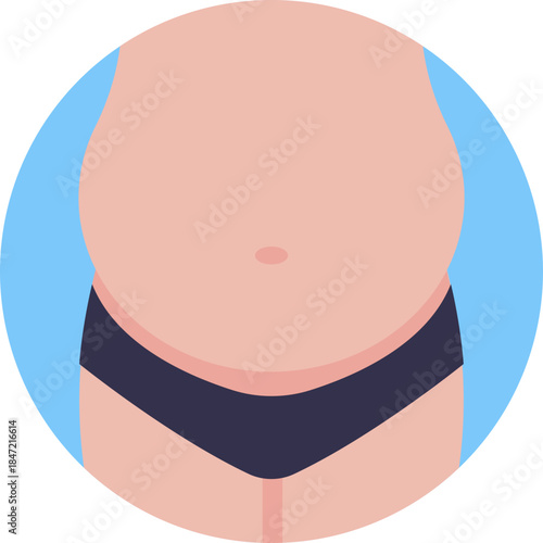 A simple visual symbol illustrating obesity through an overweight body silhouette, emphasizing its link to insulin resistance and diabetes development.