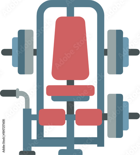 Flat vector icon of a strength training weight machine for gym workouts.