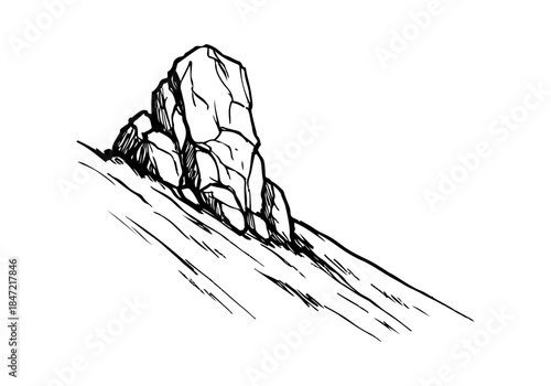 Rock Formation hand drawn simple sketch vector illustration