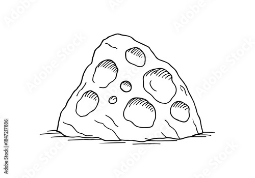 Rock Formation hand drawn simple sketch vector illustration