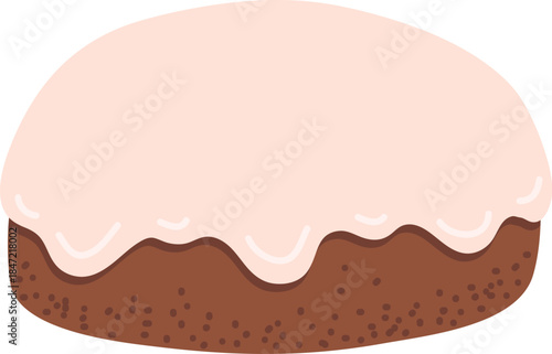 Cake With Icing Topping Cartoon