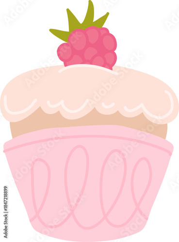 Cupcake With Raspberry Topping