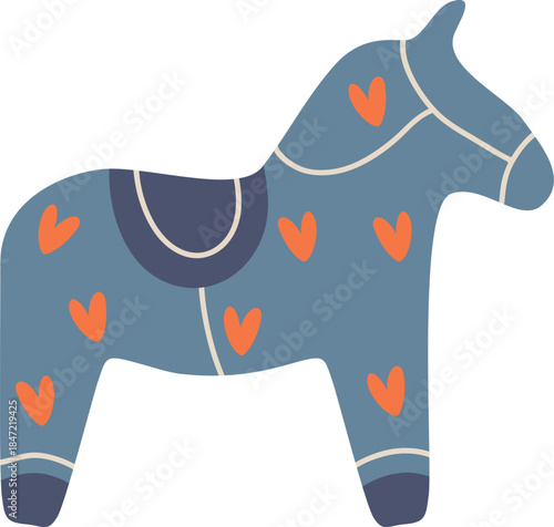 Dala Horse Nordic Folk Motif