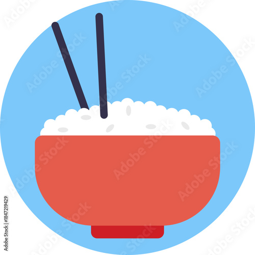Steamed rice bowl, representing a staple food in Japanese cuisine and daily meals.