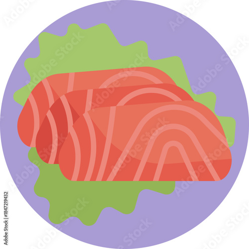 Sashimi: Thinly sliced raw fish arranged neatly, representing a classic Japanese delicacy served without rice.