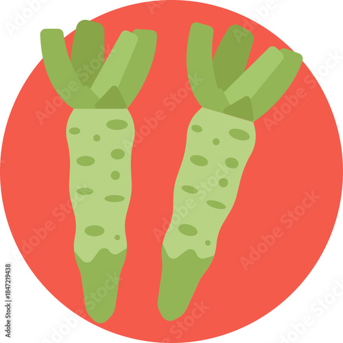 Wasabi – A simple visual of wasabi, used to indicate Japanese cuisine, spice, or condiments in food-related designs.