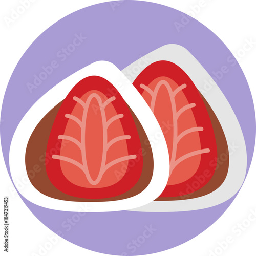 A round Japanese sweet made of mochi filled with sweet red bean paste.