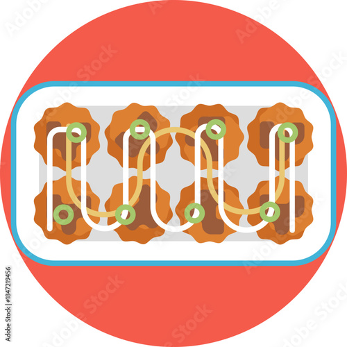 Japanese-style croquette, typically breaded and deep-fried with a creamy potato or meat filling.