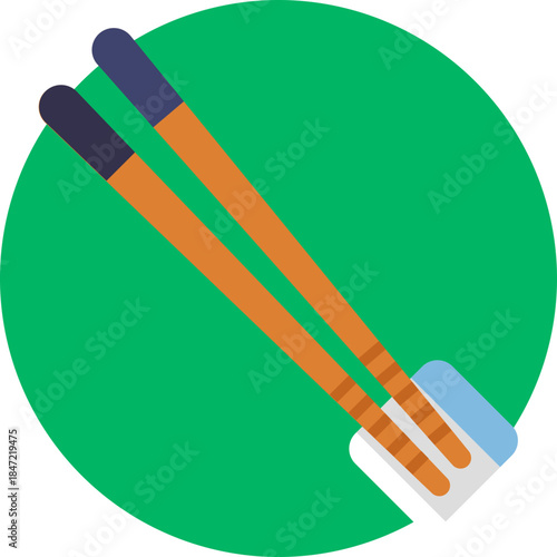 A simple icon depicting a pair of chopsticks, commonly used in Japanese cuisine to eat dishes such as sushi, ramen, and rice.