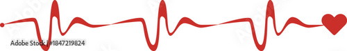 Heartbeat Line With Heart Symbol