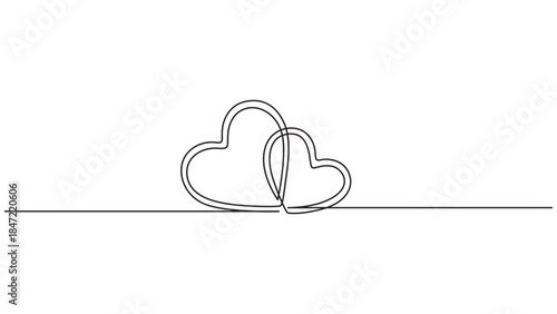Minimalist Heart-Shaped Line Art Illustration Conveying Love and Connection in a Simplified Design