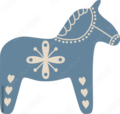 Horse Folk Motif Scandinavian