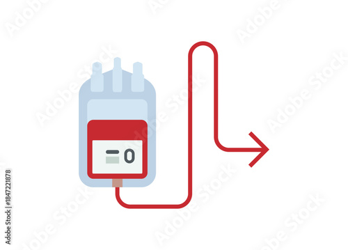 Blood transfusion. Simple flat illustration.