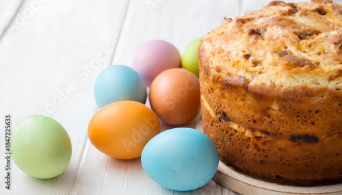 easter cake and eggs