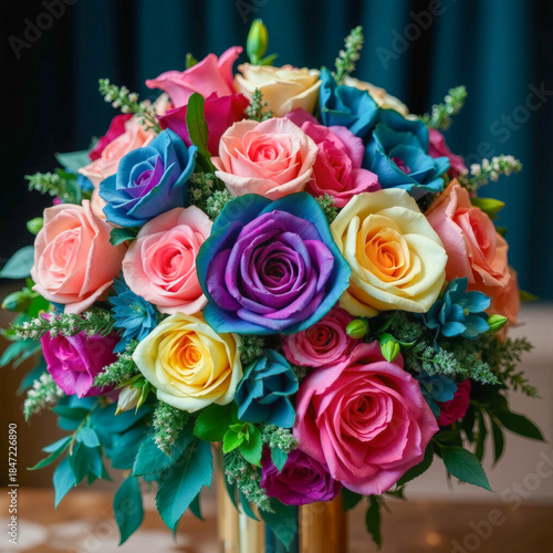 AI-generated image of a beautiful wedding flower arrangement