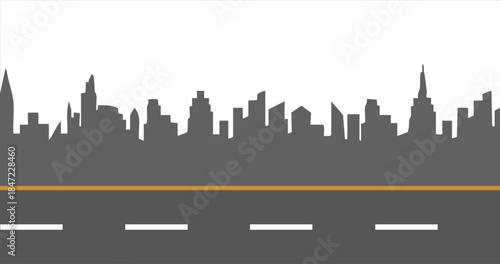 Illustration landscape street and building